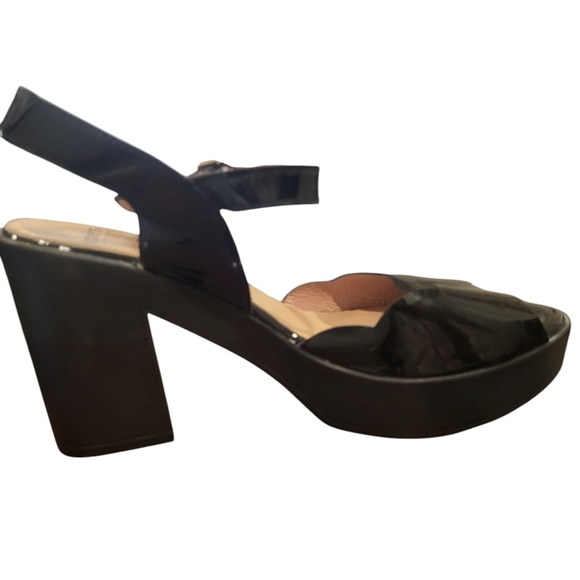 Wonders Made in Spain Buckle Straps Open Toe High Block Heel Platform Sz 8.5-9 - Picture 4 of 11